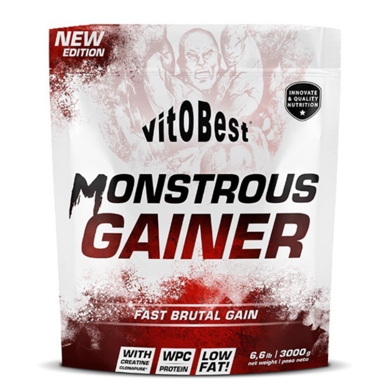 Monster Monstrous Gainer 3Kg - VitoBest Carbohidrato Frete grátis!