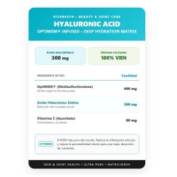 Ácido Hialuronico con MSM 60 Vcaps - VitOBest Frete grátis!