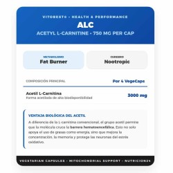 ALC Acetyl L-Carnitine 60 Vcaps - Vitobest Frete grátis!