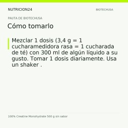 100% Creatine Monohydrate 500 g sin sabor - Cómo tomarlo | Nutricion24