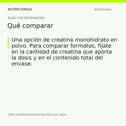 100% Creatine Monohydrate 500 g sin sabor - Qué comparar | Nutricion24