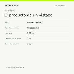 100% L-Glutamine 500 g - El producto de un vistazo | Nutricion24