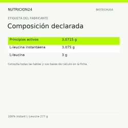 100% Instant L-Leucine 277 g - Composición declarada | Nutricion24