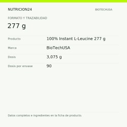 100% Instant L-Leucine 277 g - 277 g | Nutricion24