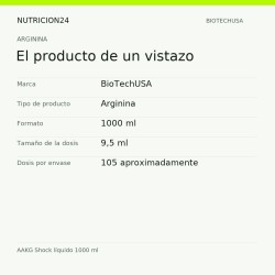 AAKG Shock líquido 1000 ml - El producto de un vistazo | Nutricion24