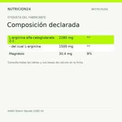 AAKG Shock líquido 1000 ml - Composición declarada | Nutricion24