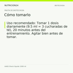 AAKG Shock líquido 1000 ml - Cómo tomarlo | Nutricion24