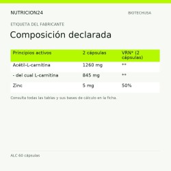 ALC 60 cápsulas - Composición declarada | Nutricion24