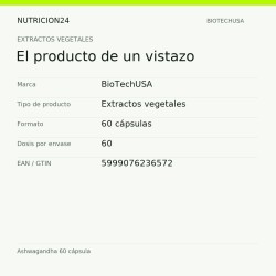 Ashwagandha 60 cápsula - El producto de un vistazo | Nutricion24
