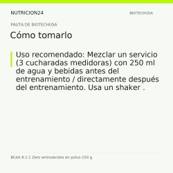 BCAA 8:1:1 Zero aminoácidos en polvo 250 g - Cómo tomarlo | Nutricion24