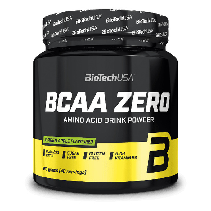 BCAA Zero aminoácidos en polvo 360 g - manzana verde - imagen oficial BioTechUSA