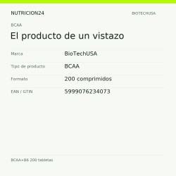 BCAA+B6 200 tabletas - El producto de un vistazo | Nutricion24