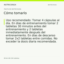 BCAA+B6 200 tabletas - Cómo tomarlo | Nutricion24