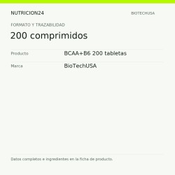 BCAA+B6 200 tabletas - 200 comprimidos | Nutricion24