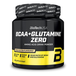 BCAA + Glutamine Zero bebida en polvo 480 g - té helado de melocotón - imagen oficial BioTechUSA
