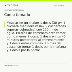 Beef Protein 500 g - Cómo tomarlo | Nutricion24