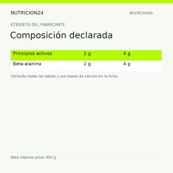 Beta Alanine polvo 300 g - Composición declarada | Nutricion24