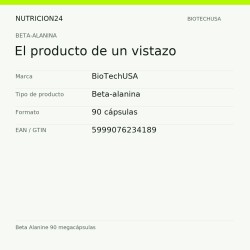 Beta Alanine 90 megacápsulas - El producto de un vistazo | Nutricion24