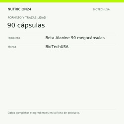 Beta Alanine 90 megacápsulas - 90 cápsulas | Nutricion24