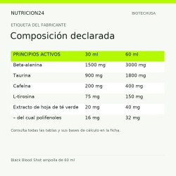 Black Blood Shot ampolla de 60 ml - Composición declarada | Nutricion24