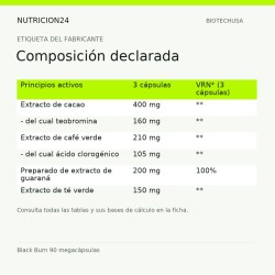 Black Burn 90 megacápsulas - Composición declarada | Nutricion24