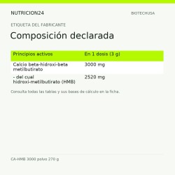 CA-HMB 3000 polvo 270 g - Composición declarada | Nutricion24