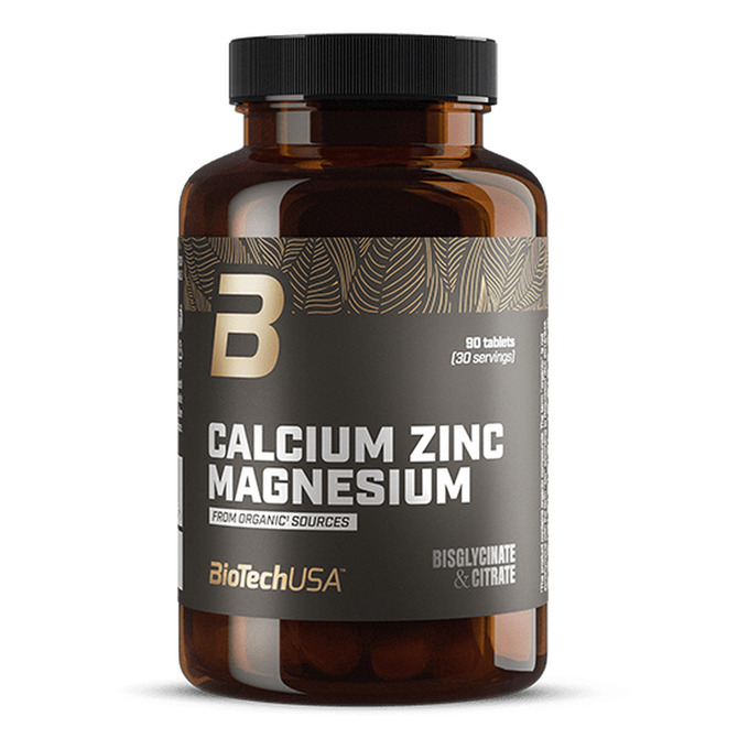 Calcium Zinc Magnesium from organic sources 90 comprimidos - imagen oficial BioTechUSA