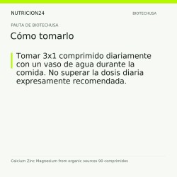 Calcium Zinc Magnesium from organic sources 90 comprimidos - Cómo tomarlo | Nutricion24