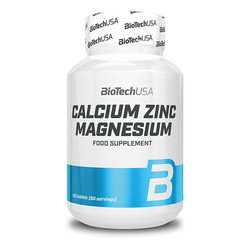 Calcium Zinc Magnesium 100 tabletas - imagen oficial BioTechUSA
