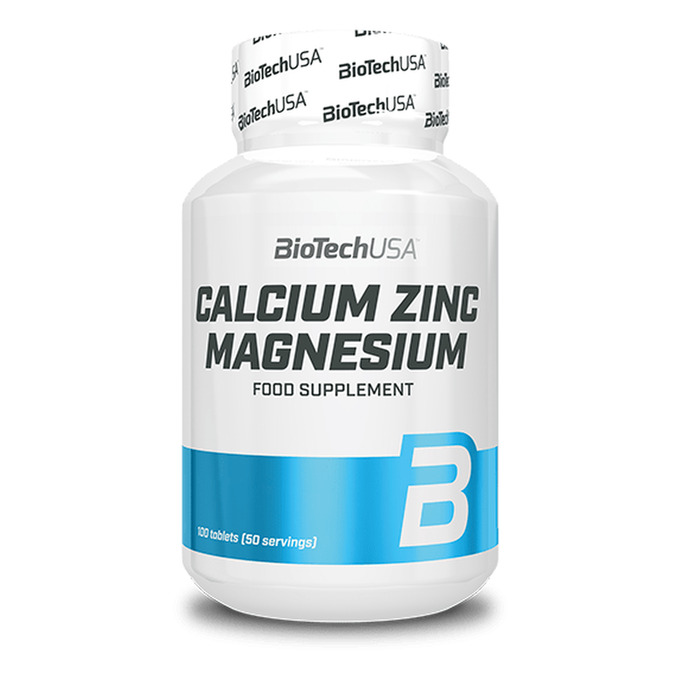 Calcium Zinc Magnesium 100 tabletas - imagen oficial BioTechUSA