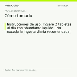 Calcium Zinc Magnesium 100 tabletas - Cómo tomarlo | Nutricion24