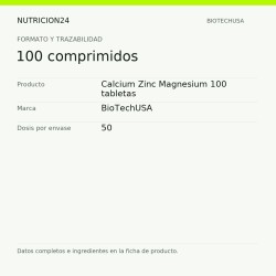 Calcium Zinc Magnesium 100 tabletas - 100 comprimidos | Nutricion24