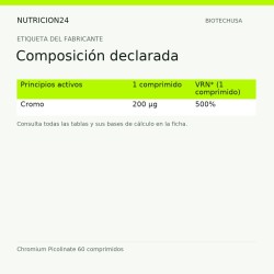 Chromium Picolinate 60 comprimidos - Composición declarada | Nutricion24
