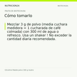 Citrulline Malate polvo 300 g neutro - Cómo tomarlo | Nutricion24