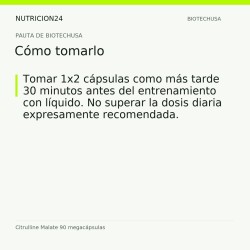 Citrulline Malate 90 megacápsulas - Cómo tomarlo | Nutricion24