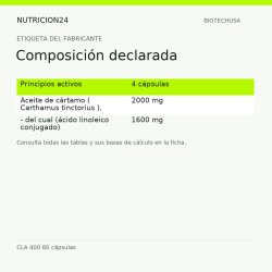 CLA 400 80 cápsulas - Composición declarada | Nutricion24