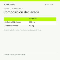 Collagen & Hyaluronic 30 cápsulas - Composición declarada | Nutricion24