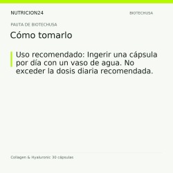 Collagen & Hyaluronic 30 cápsulas - Cómo tomarlo | Nutricion24