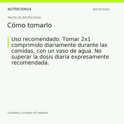Cranberry Complex 60 tabletas - Cómo tomarlo | Nutricion24