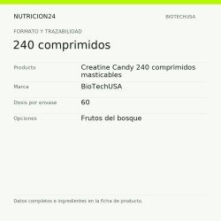Creatine Candy 240 comprimidos masticables - 240 comprimidos | Nutricion24