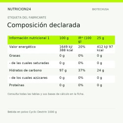 Bebida en polvo Cyclic Dextrin 1000 g - Composición declarada | Nutricion24