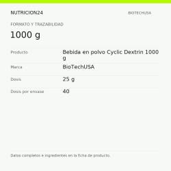 Bebida en polvo Cyclic Dextrin 1000 g - 1000 g | Nutricion24