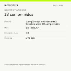 Comprimidos efervescentes Creatine Zero 18 comprimidos - 18 comprimidos | Nutricion24