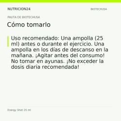 Energy Shot 25 ml - Cómo tomarlo | Nutricion24