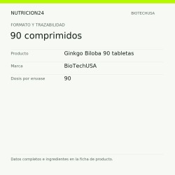 Ginkgo Biloba 90 tabletas - 90 comprimidos | Nutricion24