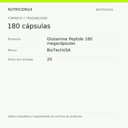 Glutamine Peptide 180 megacápsulas - 180 cápsulas | Nutricion24