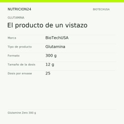 Glutamine Zero 300 g - El producto de un vistazo | Nutricion24