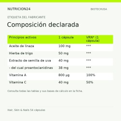 Hair, Skin & Nails 54 cápsulas - Composición declarada | Nutricion24