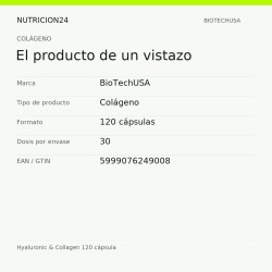Hyaluronic & Collagen 120 cápsula - El producto de un vistazo | Nutricion24