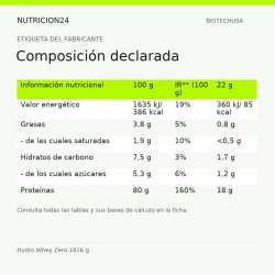 Hydro Whey Zero 1816 g - Composición declarada | Nutricion24